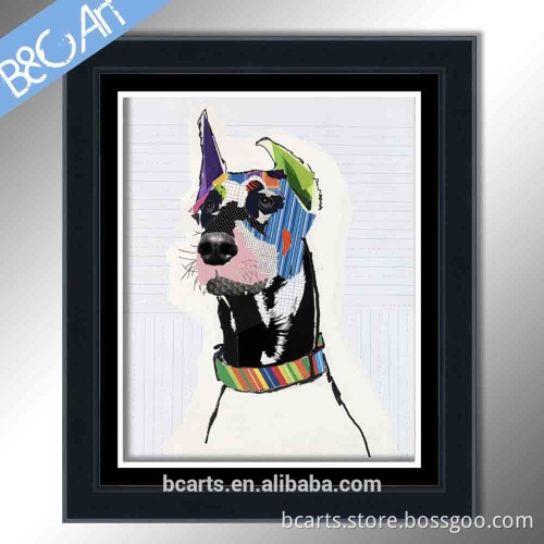 modern cartoon Doberman Pinscher dog art painting